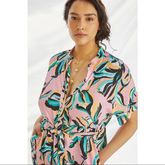 Anthro Corey Lynn Calter Ruffled Shirtdress - Picture 3 of 4